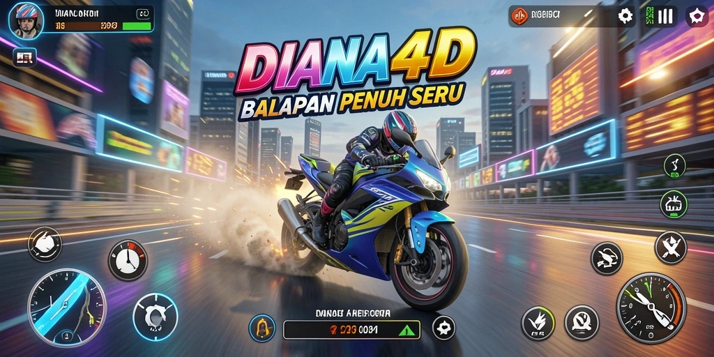 Tangkapan layar menampilkan aksi balapan motor yang mendebarkan di DIANA4D.