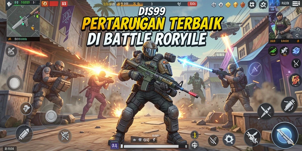 Screenshot DS99 menunjukkan gameplay menegangkan di Battle Royale.