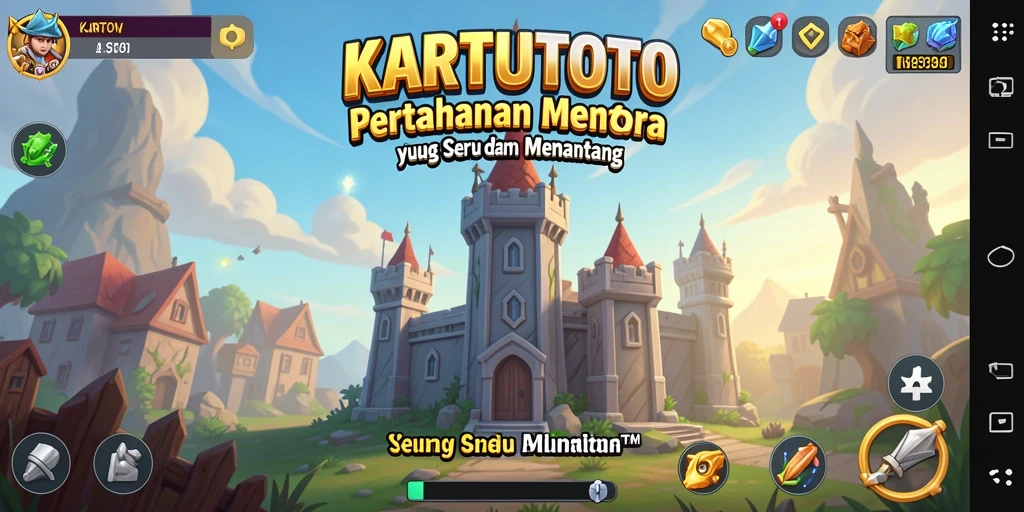Screenshot KARTUTOTO menampilkan aksi strategi Tower Defense yang intens.