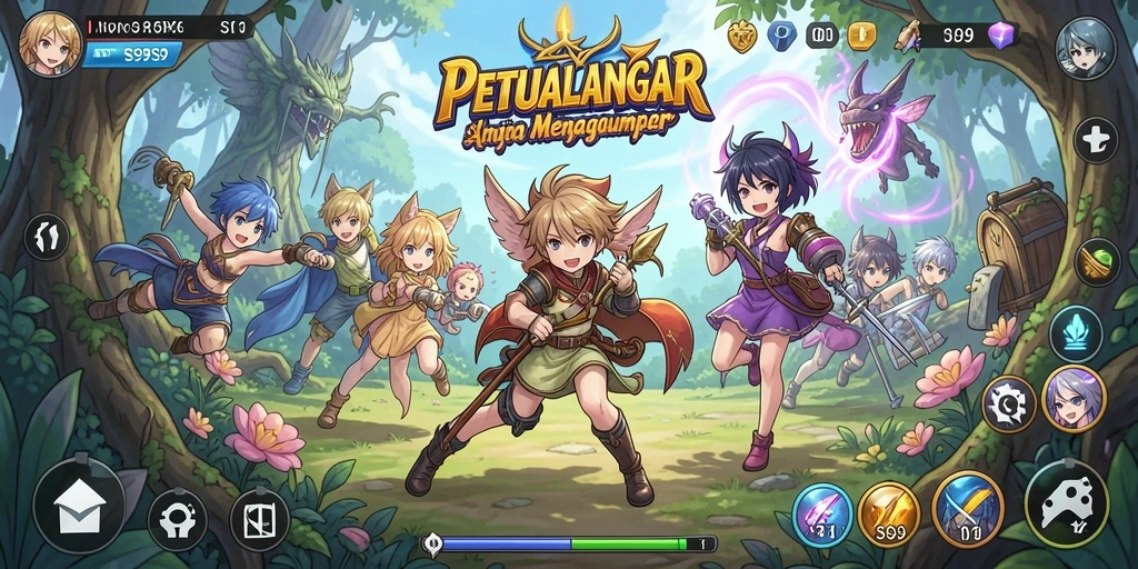 Tangkapan layar S9S9 menampilkan aksi petualangan anime yang mendebarkan.